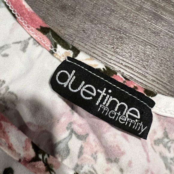 Duetime Maternity S Small White Pink Floral T Shirt - Picture 5 of 5